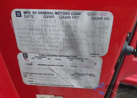 1988 Chevrolet Corvette from USA, damaged, VIN 1G1YY2184J5115306